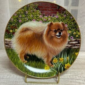 Danbury Mint Dog Collector’s Plate Springtime Delight Pomeranian by B.H. Bond